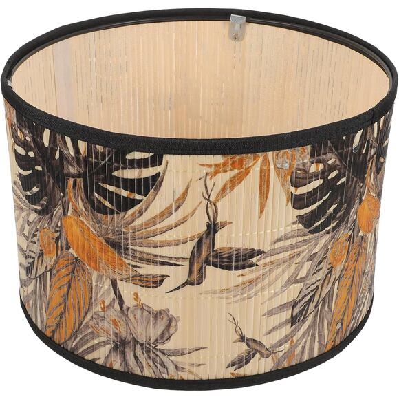 New in the Box Maximilst Tropical Bamboo Woven Drum Shade - Picture 2 of 6